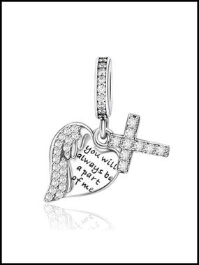 925 Sterling Silver Heart Charm Bead for Charm Bracelet DIY Jewelry Making